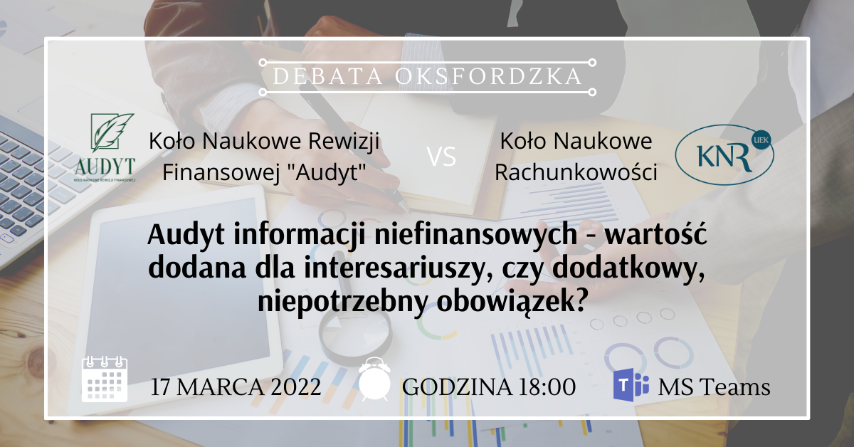 Debata Oksfordzka – „Audyt informacji niefinansowych to wartość dodana dla interesariuszy”